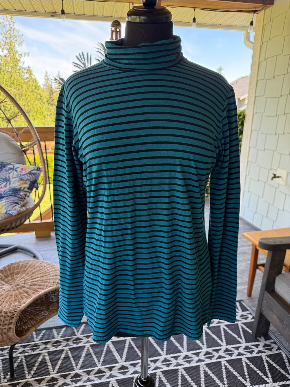 Cut • Loose | Striped Turtle Neck
